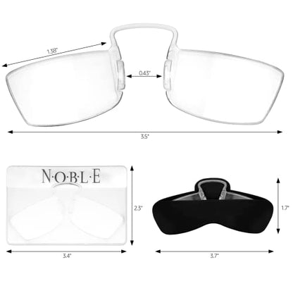 Noble Small Reading Glasses (3 Pack) - Rimless Readers with 3 Wallet Credit Card Holders and 1 Cell Phone Case - Pocket Magnifying Cheaters for Men and Women (+1.75)