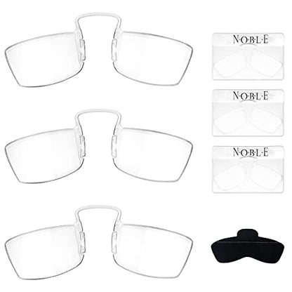 Noble Small Reading Glasses (3 Pack) - Rimless Readers with 3 Wallet Credit Card Holders and 1 Cell Phone Case - Pocket Magnifying Cheaters for Men and Women (+1.75)